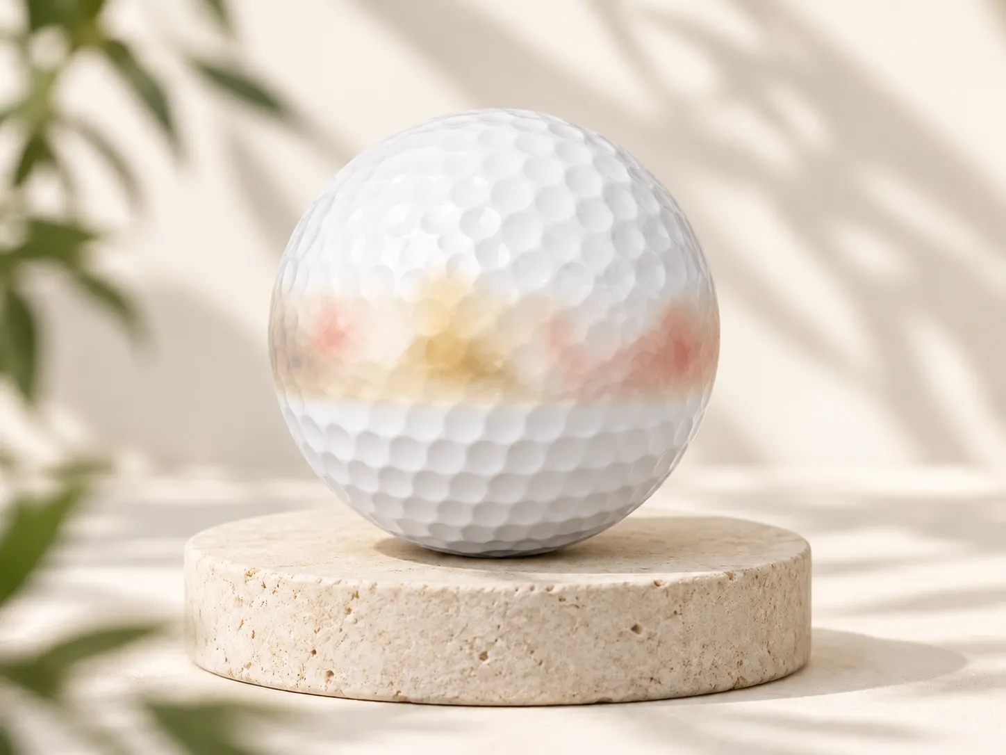 Fire Goat 2027 collectible golf ball with a gold goat, mountain and red sun equatorial design